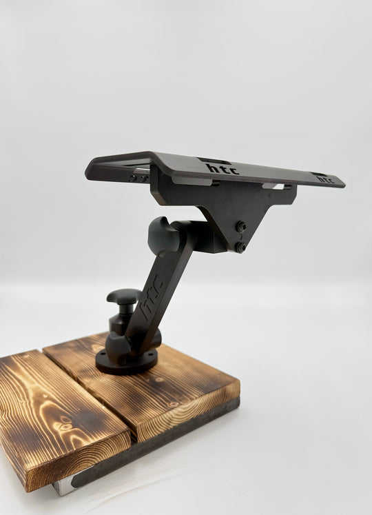 HTC Echolothalterung Capo CNC-gefräst, schwarz eloxiert mit Verzahnung für präzise Einstellung