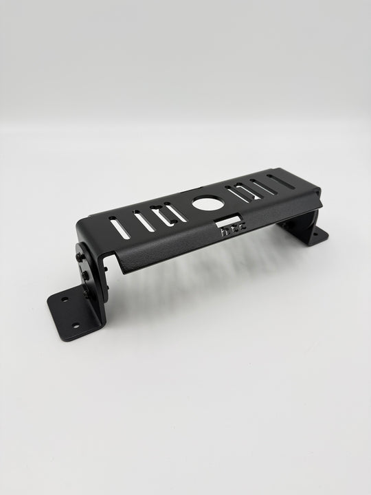 HTC Echolothalterung schwenkbar aus Aluminium zur flexiblen Echolot-Montage am Boot, RAL 9005 schwarz struktur