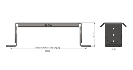 HTC Echolothalterung schwenkbar salzwassergeeignet – Aluminium pulverbeschichtet für Süß- und Salzwasser
